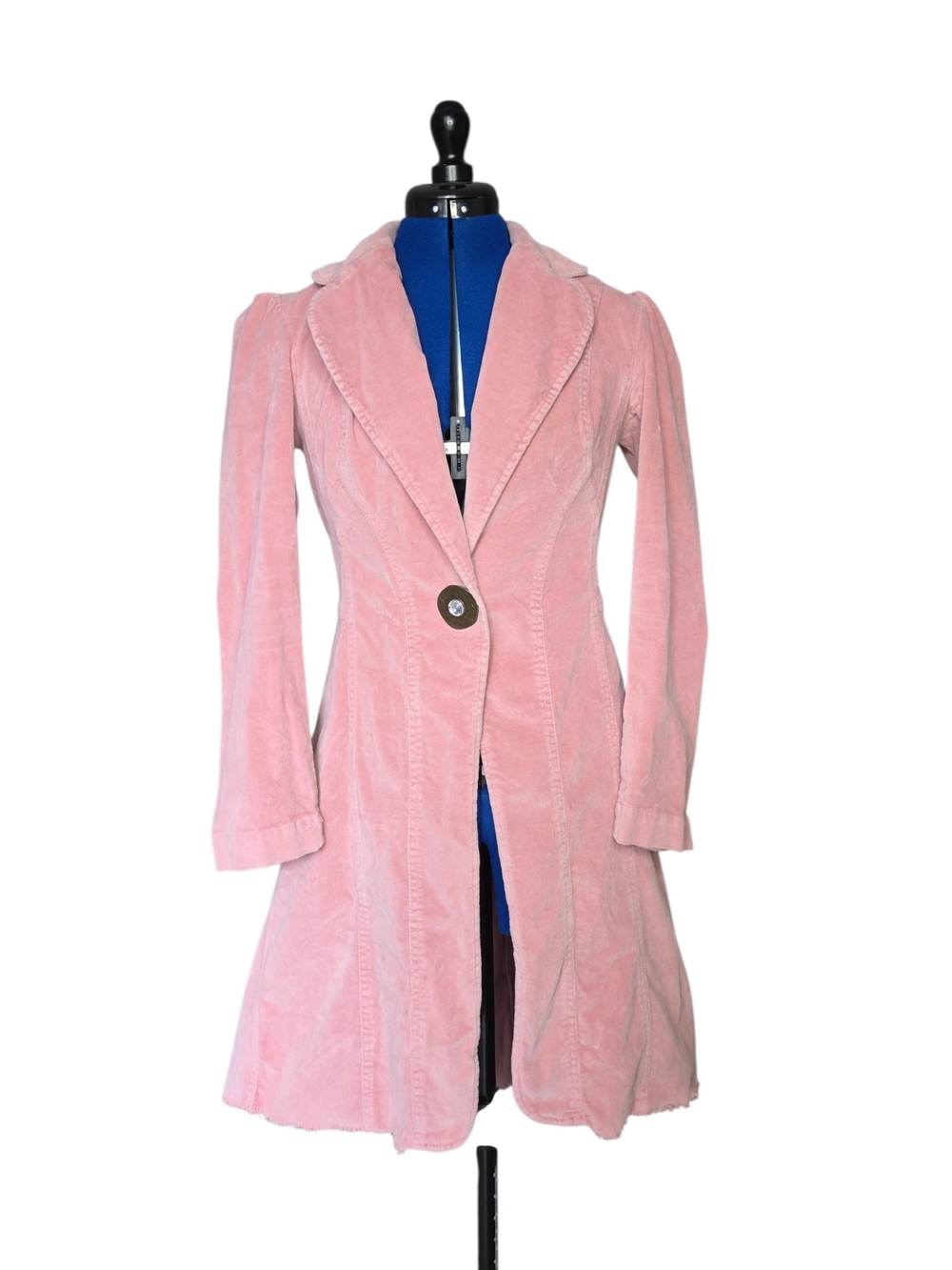 Bisou Bisou Dusty Pink Corduroy Trench Coat